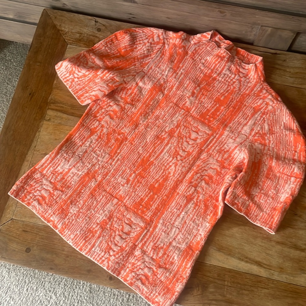 Orange and white Anthropologie sweater